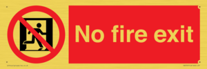 PA5707: No fire exit Prohibition Sign