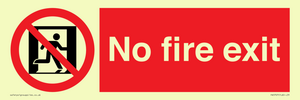 PA5707: No fire exit Prohibition Sign