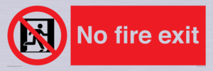 PA5707: No fire exit Prohibition Sign