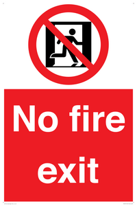 PA5707: No fire exit Prohibition Sign