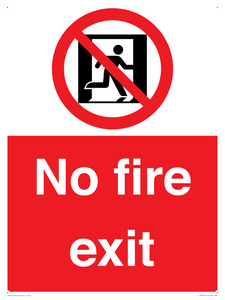 PA5707: No fire exit Prohibition Sign