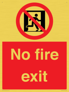 PA5707: No fire exit Prohibition Sign
