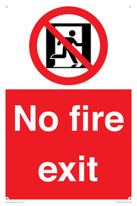 PA5707: No fire exit Prohibition Sign
