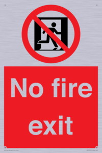 PA5707: No fire exit Prohibition Sign