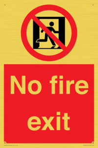 PA5707: No fire exit Prohibition Sign