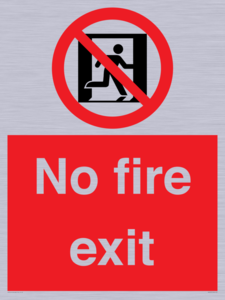 PA5707: No fire exit Prohibition Sign