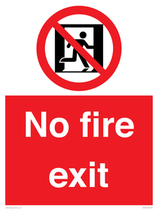 PA5707: No fire exit Prohibition Sign