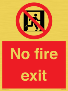 PA5707: No fire exit Prohibition Sign