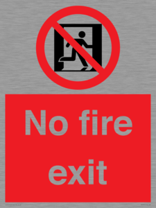 PA5707: No fire exit Prohibition Sign