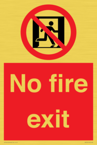 PA5707: No fire exit Prohibition Sign