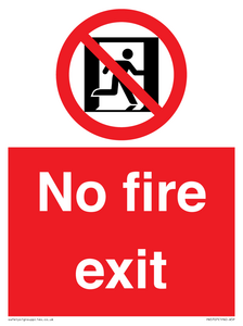 PA5707: No fire exit Prohibition Sign