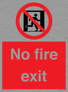 PA5707: No fire exit Prohibition Sign