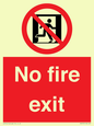 PA5707: No fire exit Prohibition Sign