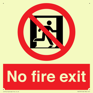 PA5707: No fire exit Prohibition Sign