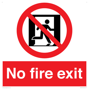 PA5707: No fire exit Prohibition Sign