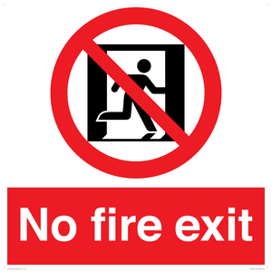 PA5707: No fire exit Prohibition Sign
