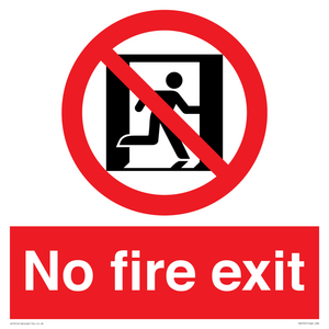 PA5707: No fire exit Prohibition Sign