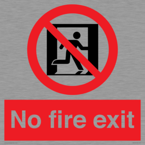 PA5707: No fire exit Prohibition Sign