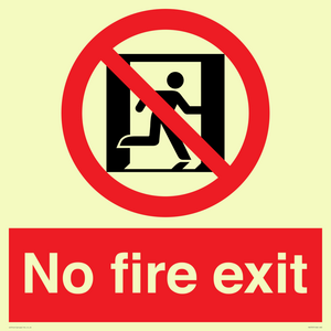 PA5707: No fire exit Prohibition Sign