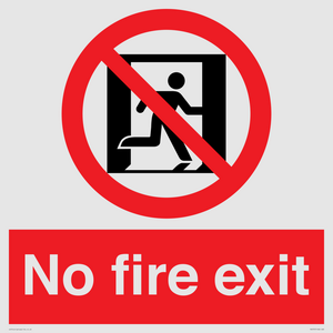 PA5707: No fire exit Prohibition Sign