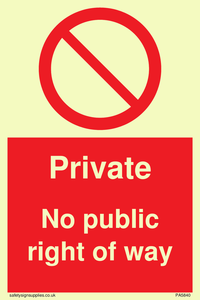 PA5840: Private No public right of way