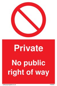 PA5840: Private No public right of way