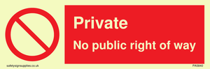 PA5840: Private No public right of way