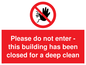 PA5937: Please do not enter - this building has been closed for a deep clean