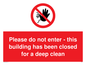 PA5937: Please do not enter - this building has been closed for a deep clean