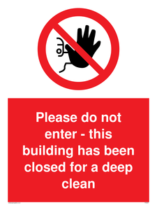 PA5937: Please do not enter - this building has been closed for a deep clean