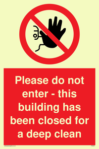 PA5937: Please do not enter - this building has been closed for a deep clean