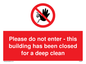 PA5937: Please do not enter - this building has been closed for a deep clean