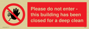 PA5937: Please do not enter - this building has been closed for a deep clean