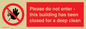 PA5937: Please do not enter - this building has been closed for a deep clean