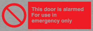 PA600: door alarmed - emergency only