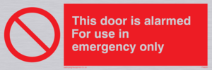 PA600: door alarmed - emergency only