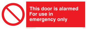 PA600: door alarmed - emergency only