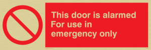 PA600: door alarmed - emergency only