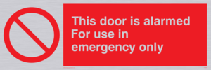 PA600: door alarmed - emergency only