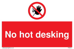 PA6045: No hot desking sign