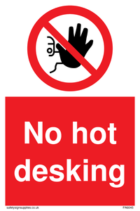 PA6045: No hot desking sign