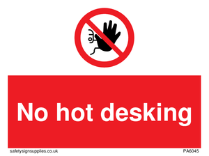PA6045: No hot desking sign