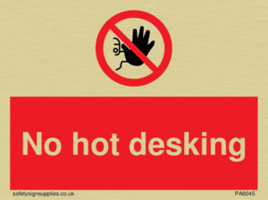 PA6045: No hot desking sign