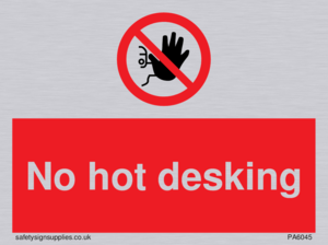 PA6045: No hot desking sign