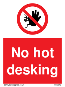 PA6045: No hot desking sign