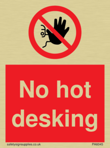 PA6045: No hot desking sign