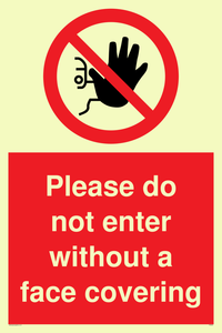 PA6094: Please do not enter without a face covering