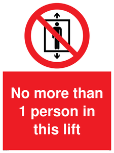 PA6099: No more than 1 person in this lift