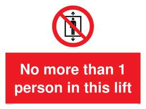 PA6099: No more than 1 person in this lift