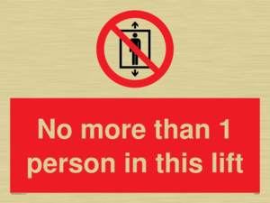 PA6099: No more than 1 person in this lift